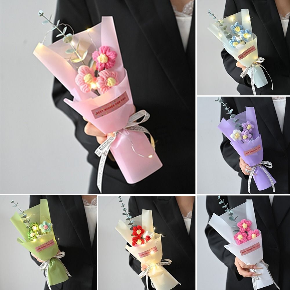 Photography Lighting Simulator Free - Knitted Crochet Flowers Bouquet LED Lights