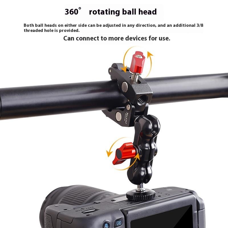 Photography Lighting Rig - Camera Super Clamp with Double Ball