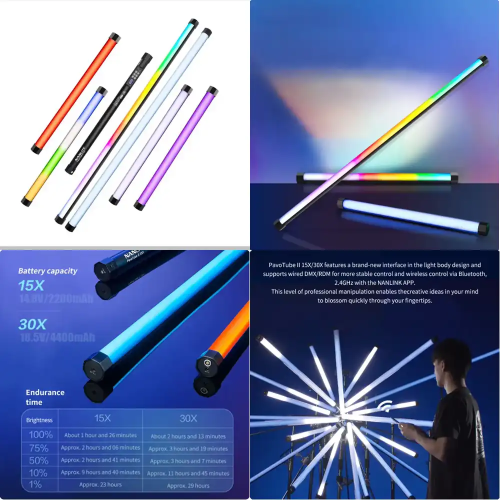 Photography Lighting Handheld - Nanguang Pavotube II 30X RGB Photography