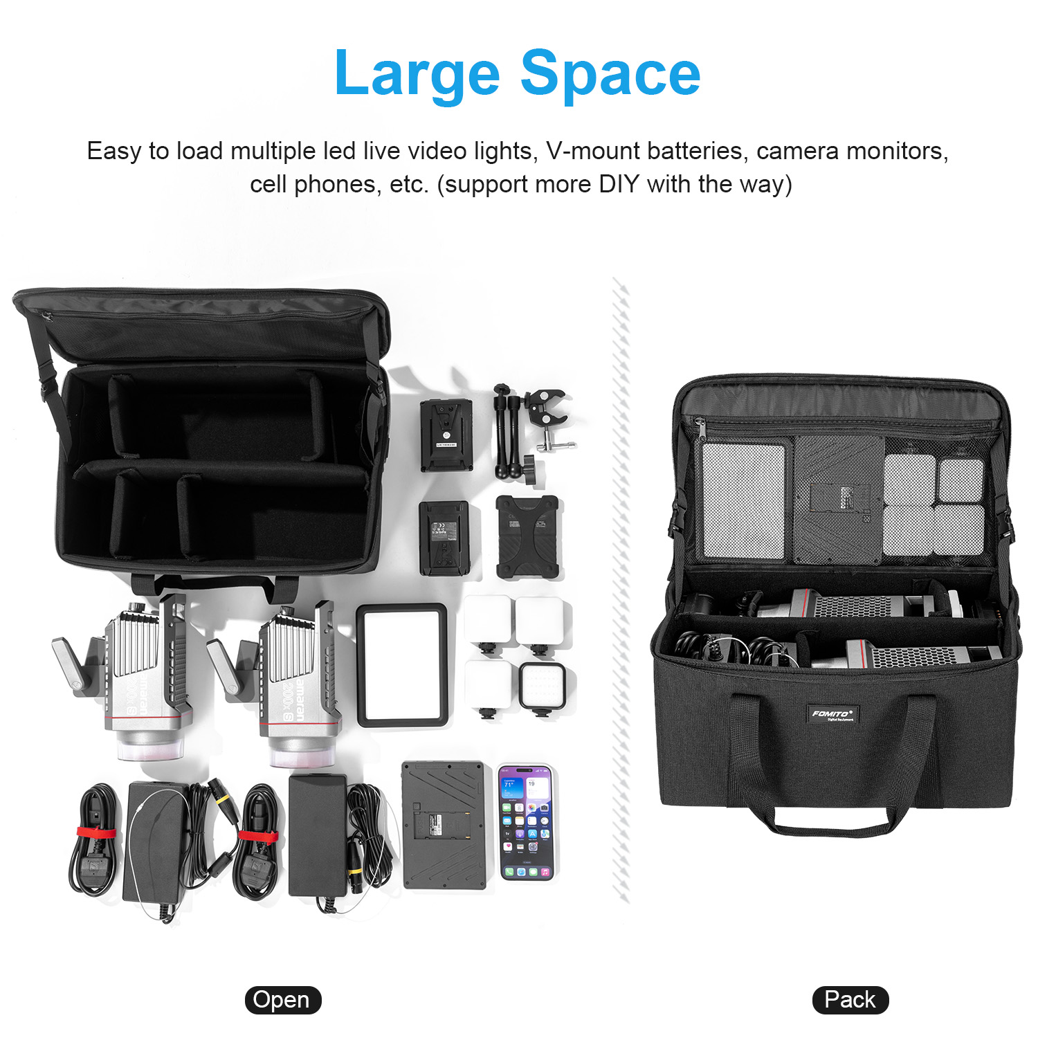 FOMITO Camera Bag Crossbody Sh - Photography Lighting Case review and price