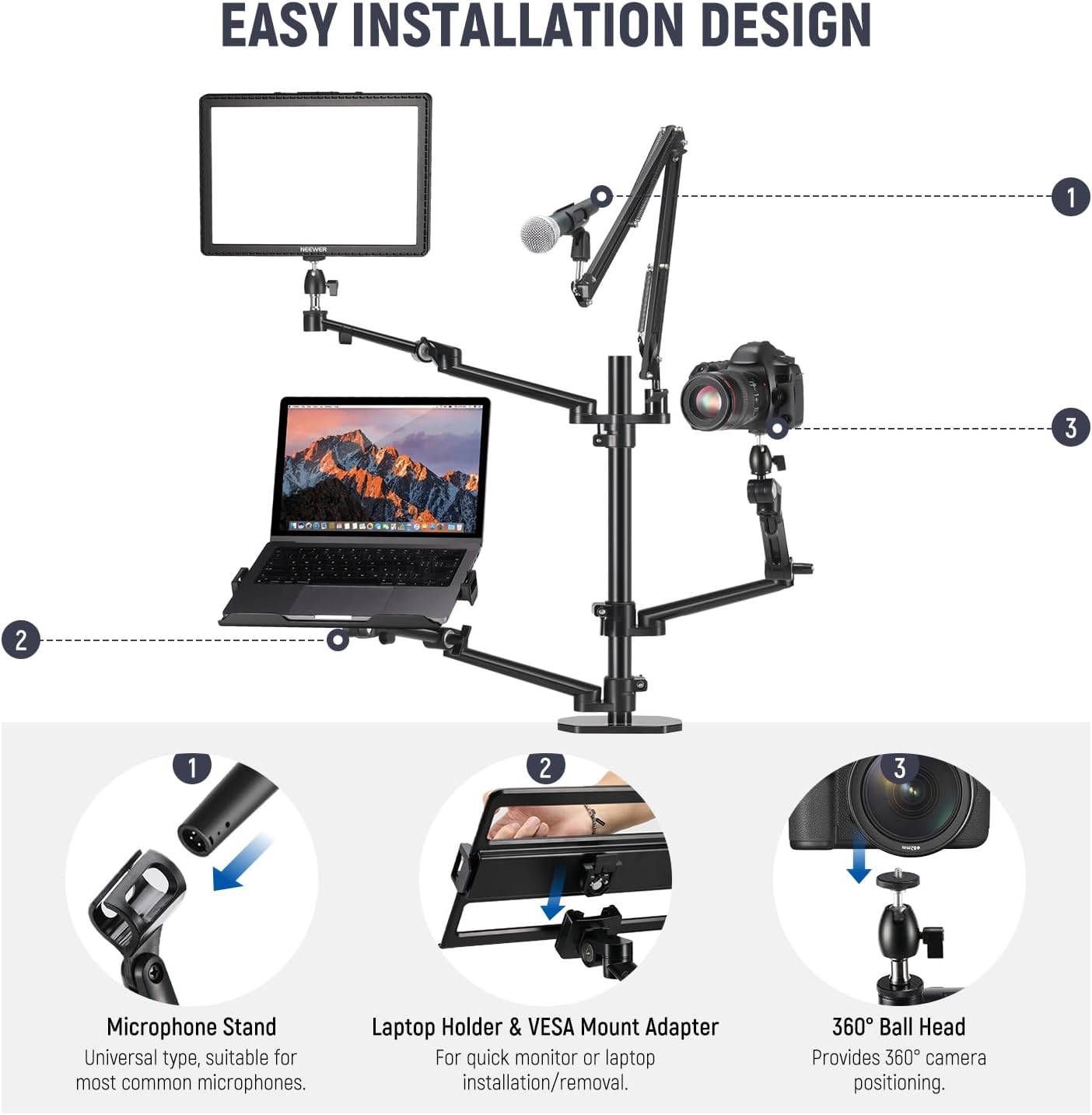 Overhead Camera Stand Desk Mou - Photography Lighting Rig review and price