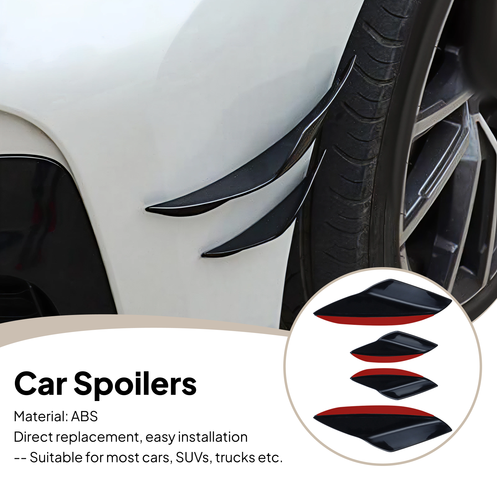 4Pcs Car Spoiler Canards Set S - Diffusion Material Roll review and price