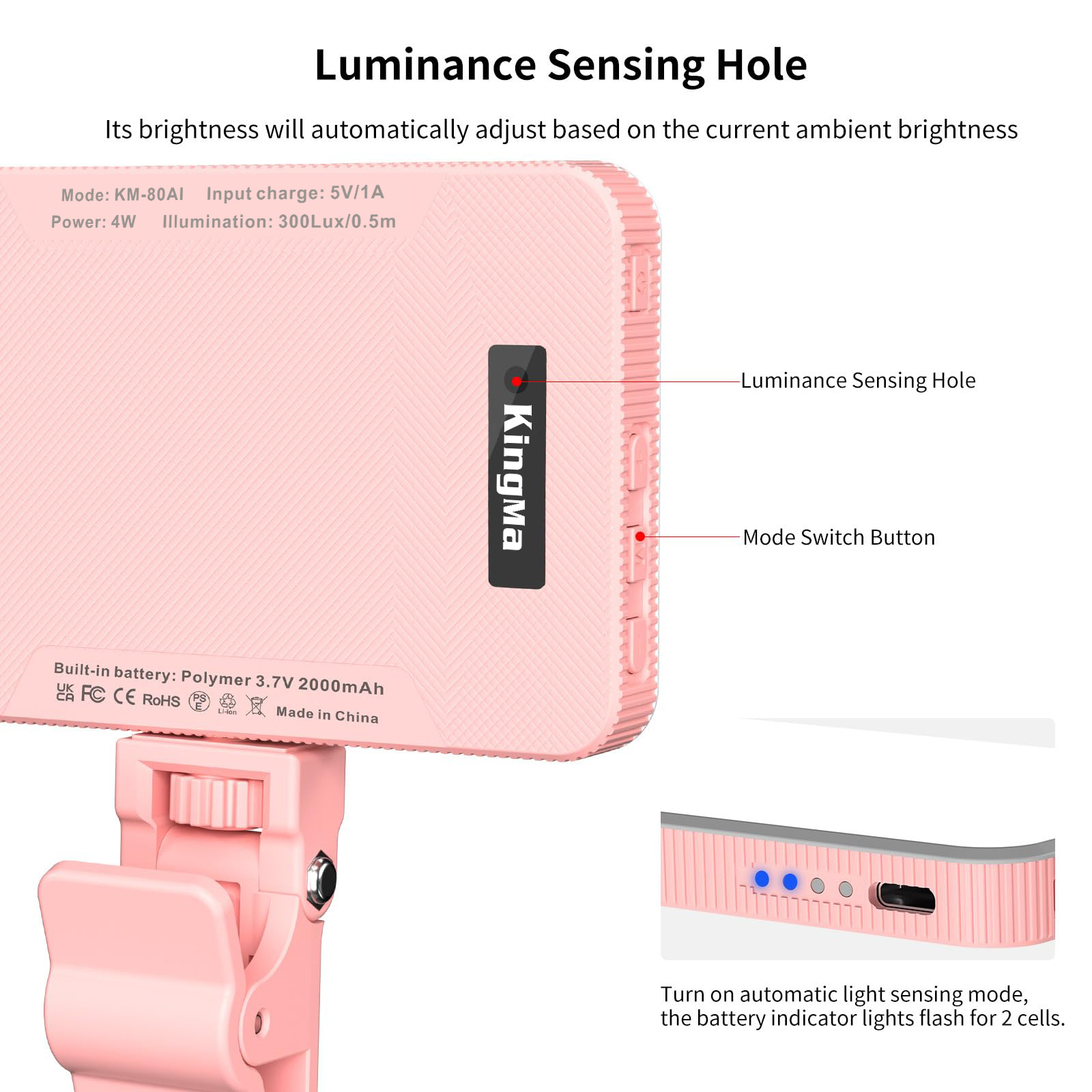 King Ma Pink Rechargeable Self - Photography Lighting Handheld review and price